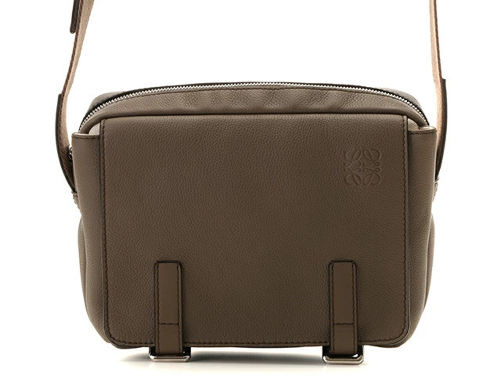 Loewe Messenger Bag Military Soft Calfskin Gray SJ